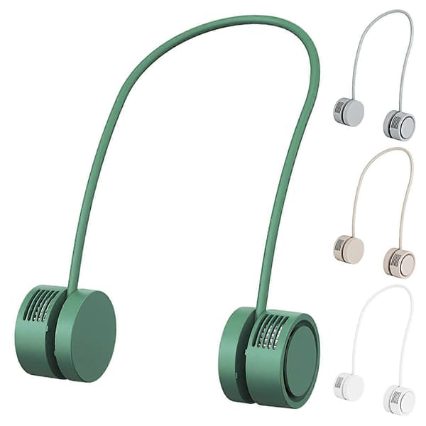 Sammenfoldelig Genopladelig Halsventilator – 3 Hastigheder Stille – til Udendørs Rejser Apricot