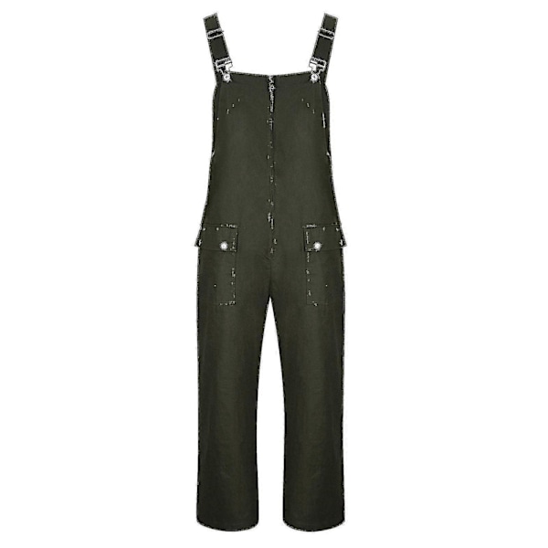 Männs Byxor Retro Männs Cargo Byxor Nya Lösa Och Stora Storlekar Avslappnade Överaller Army Green L