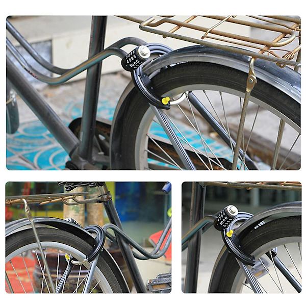 Cykel Stål Hesteskolås Sikkerhedsadgangskode 4-cifret lås Tyverisikringskombinationsnummer kode Sikkerhed Cykel Cykeltilbehør