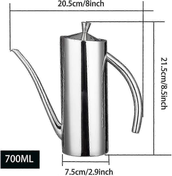 Sus304 Rostfritt Stål Olivoljedispenser 24 Oz/700 Ml, Utan Pip