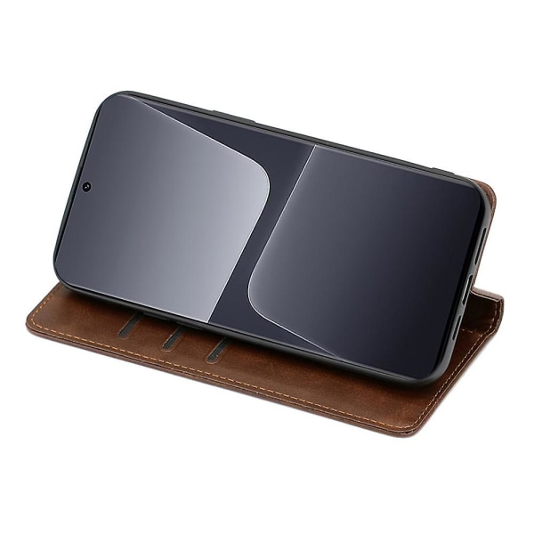 Phone case till Xiaomi Poco F5 Pro 5G/Redmi K60 Pro 5G/K60 5G,Calf Wallet Stand Cover Brown Style D Xiaomi Redmi K60 Pro 5