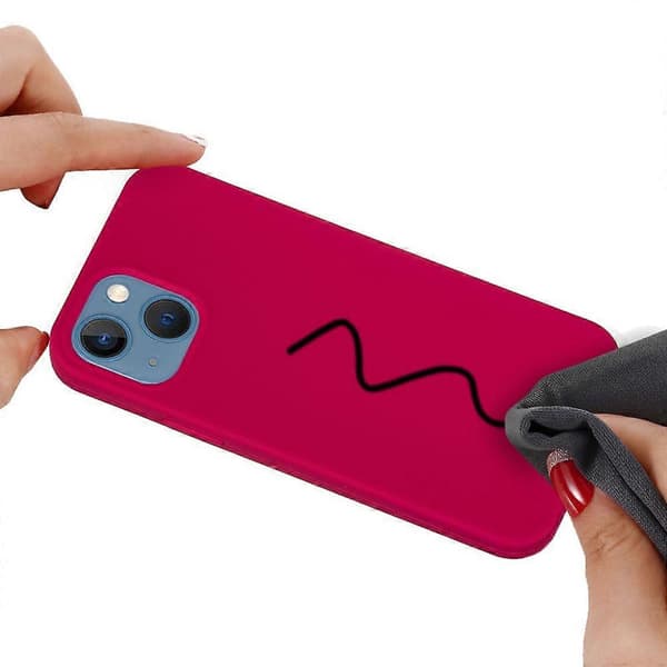 Silikonskal i enfärgad design Rose Red For iPhone 15