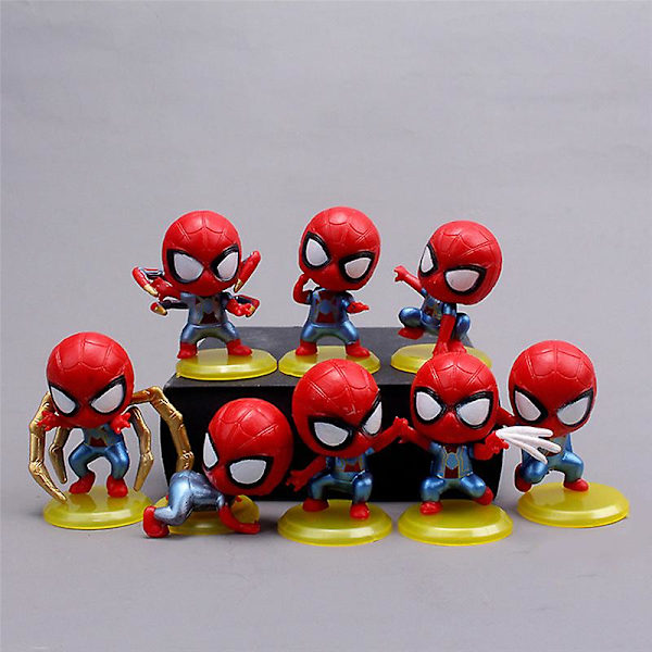 Disney Avengers Spider Man 8stk dekorasjonssamling figurleketøymodell