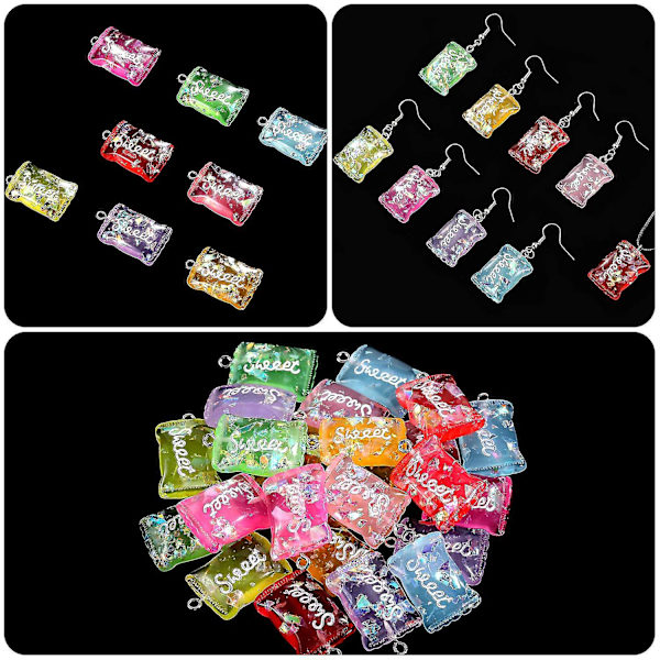89 kpl Gummy Resin Bear Charms riipuksia
