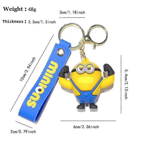 Søt Despicable Me Minions 3D nøkkelring nøkkelring tegneserie anime bil anheng veske sjarm barn gave A