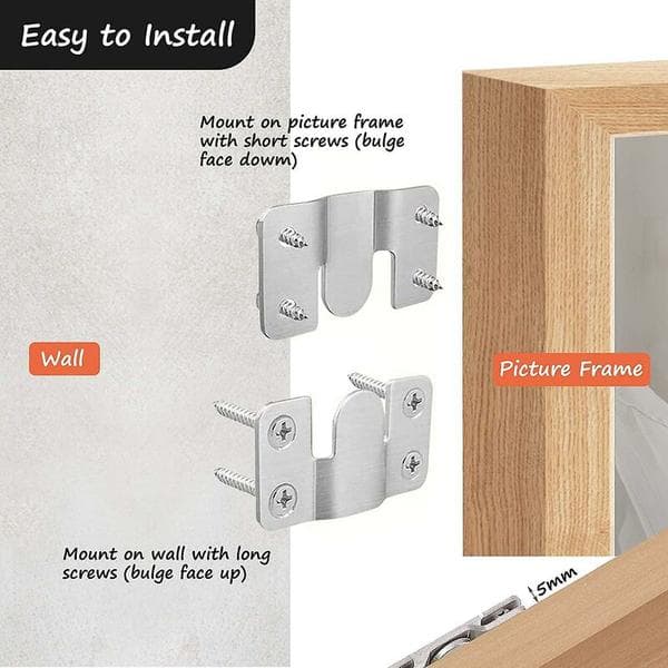 Flush Mount, Headboard Wall Mount Z-Lock Clip Hook Hardware for Furniture Fastener, Mirror Frame