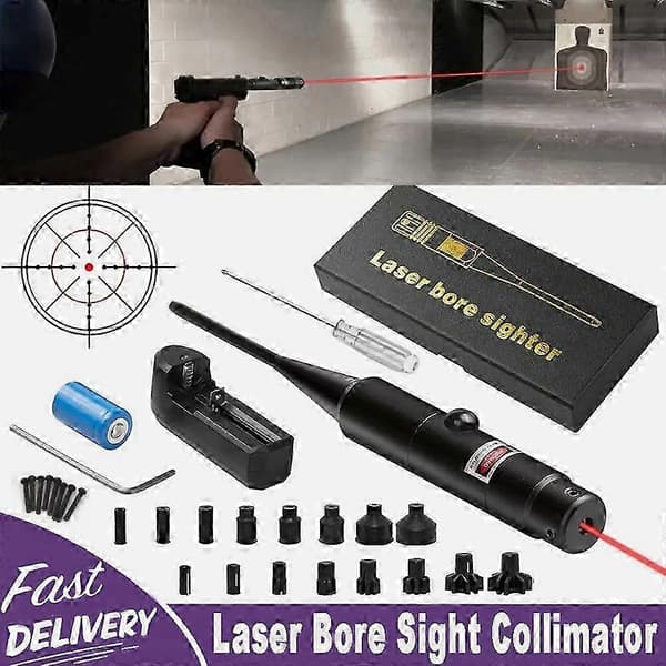 Laser Bore Sight Kit .177 .22 Kaliber Til 12GA Laserpointer Kollimator Universal Boresighter Batteri Green Light A2