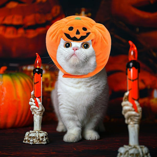 Kissan Halloween-paholaisen asu Koiran Halloween-paholaisen hattu Lemmikkien päähine Halloween-juhliin Säädettävä paholaisen lakki Musta paholaisen hattu Pukeutuminen Pumpkin