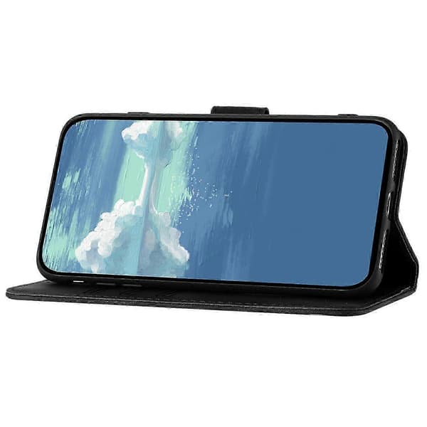 Til Samsung Galaxy S25 Deksel i Skinn Geometrisk Mønster Black