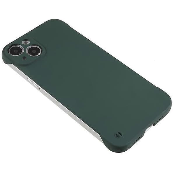 Kompatibel med iPhone 15 Plus etui rammeløst hud-touch hårdt PC telefoncover Green