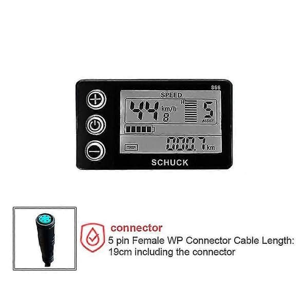 Ebike S866 Lcd Display Måler Elcykel 24v 36v 48v Kontrolpanel Med Vandtæt Stik Til Bb