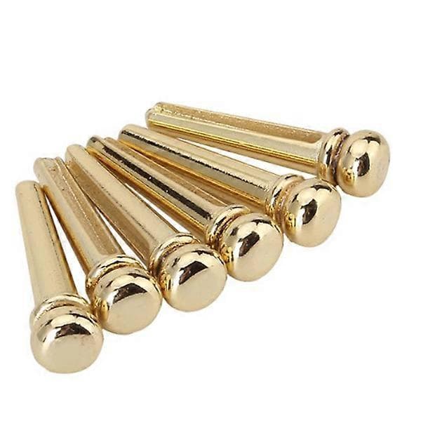 6st Guld Vacker Mässing Gitarr Stall End Pin Set