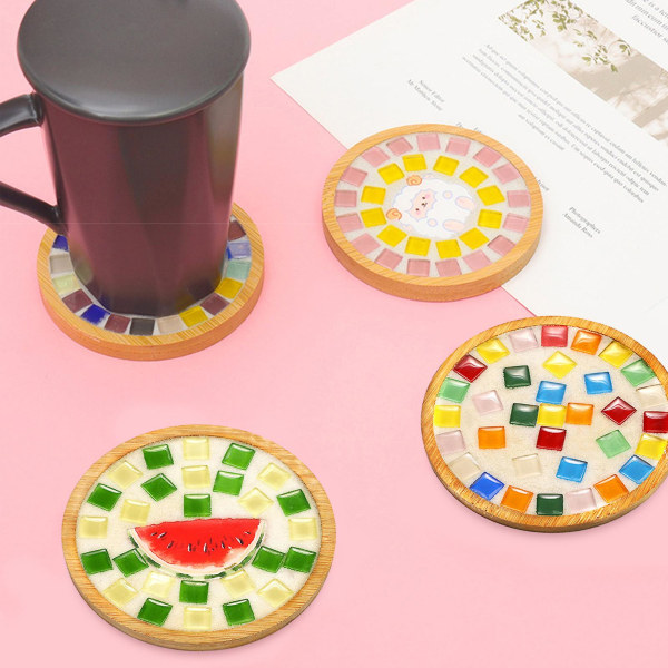 Mosaic Coaster Kit Varmeisolering Kreativ design Hender Ferdigheter Forbedre DIY Craft Lindre kjedsomhet Hjem Dekorativ kopppute D