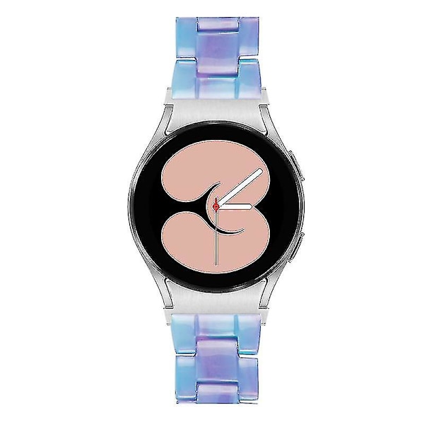 Til Samsung Galaxy Watch 5 40 mm / 44 mm / Watch 5 Pro 45 mm Resin urbånd i rustfrit stål med spændearmbånd Blue   Purple