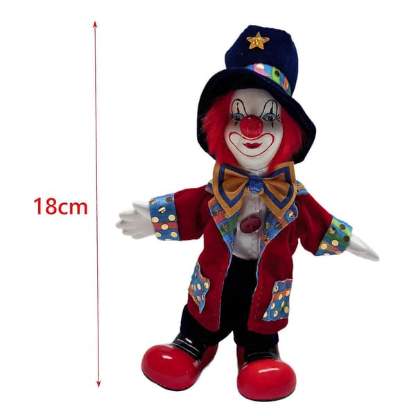 Clown Doll Figur Halloweenprydnad Clownmodell för Rumsbordsdekoration