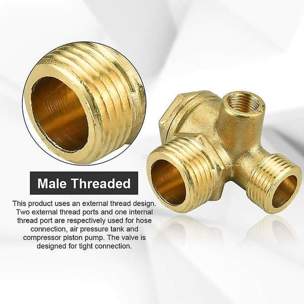 2 ST Kobber Kompressor Kontraventil 10mm 16mm 20mm Rustbeskyttelse Kompressor Kontraventil Slidstærk Kompressor Kontraventil til Tilslutning af Rørkoblinger