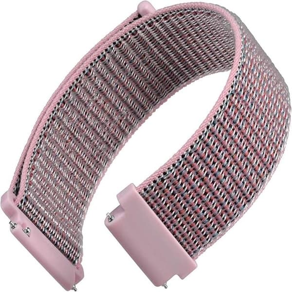 Pink - Universal Adjustable 22mm Nylon Strap, Quick Release, Unisex Replacement Band, Band Width