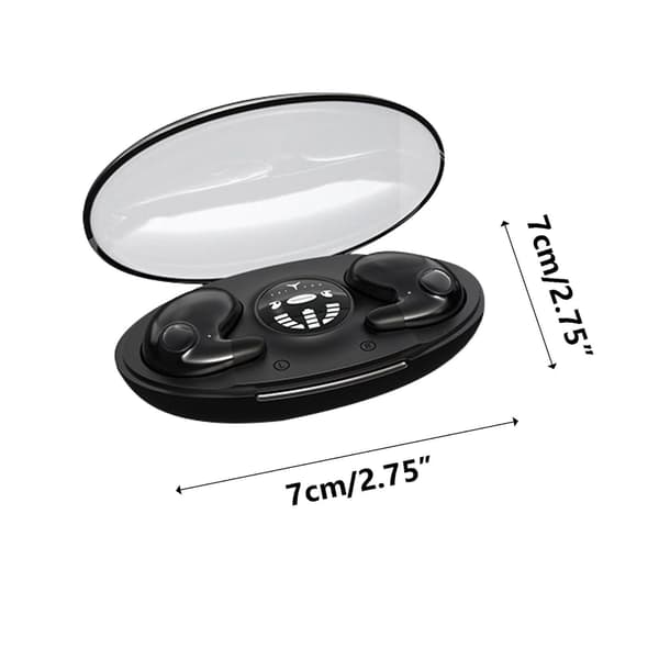 MD538 Trådløst Bluetooth-headset Binaural In-ear Søvn Digitalt Display Høj Lydkvalitet Black