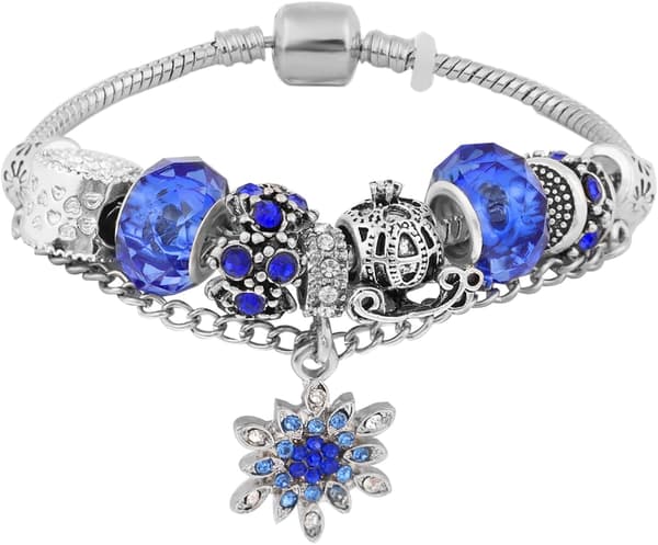 Jul Snöflinga Armband Stretch Pärlor Berlockarmband Justerbart