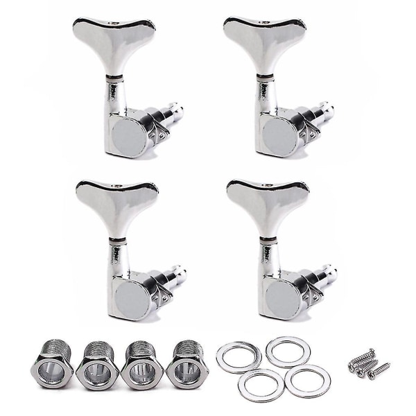 4r Elektrisk basguitar tunere Maskinhoveder Basguitar Tuning Pegs Tuning Keys Knapper Chrome Gui