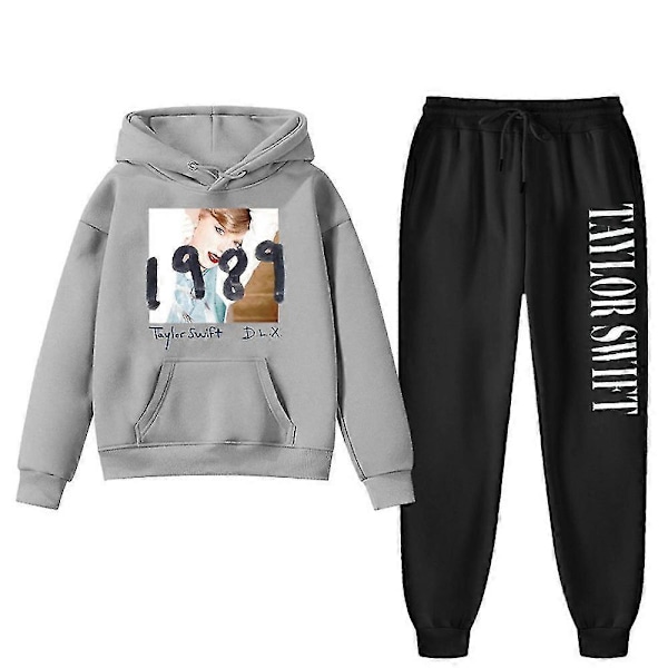 Hoodie & Byxor Set för Barn 6-10 År - Taylor Swift 1989 Tryck - Pojkar & Flickor Grey 7-8 Years