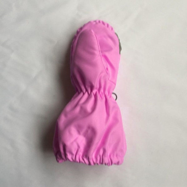 Vattentäta vinterhandskar för barn, isolerade snowboardhandskar med långa ärmar Pink