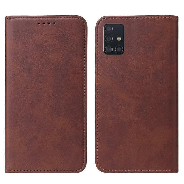 Magnetiskt läderfodral för Samsung Galaxy A51 4G, M40s Brown