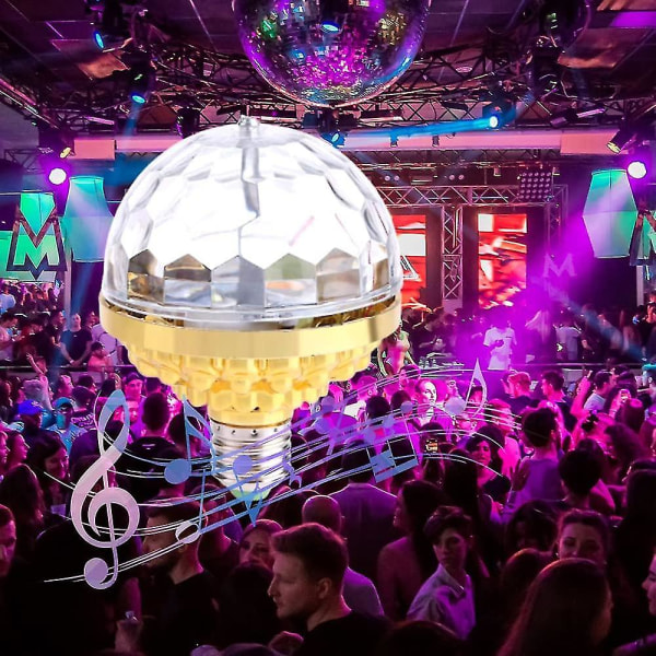 2 stk Farverig Roterende Magic Ball Lys, Festlys Disco Kugle Med Fatninger Led Rgb Strobe Scenelys Til Fest For US