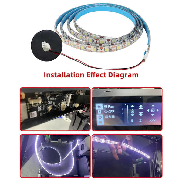 3D-printer lysbjælke LED LightStrip multifunktionel til Lab X1/X1C/P1P P1S 5V belysningsløsning X1 X1C