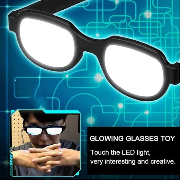 Anime Spoof-briller Anti-break Lysende Hvit Cosplay Eyewear Prop for Party Qinhai