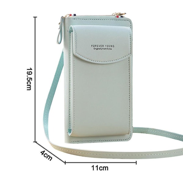 Pu Leather Blocking Crossbody Cell Phone Bag for kvinner lommebok Green