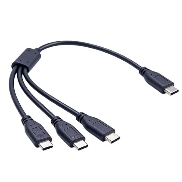 USB C 1 hun til 3 han splitter dataoverførsel opladningsforlænger dataoverførsel splitterkabel til smartphone bærbar computer Multicolor