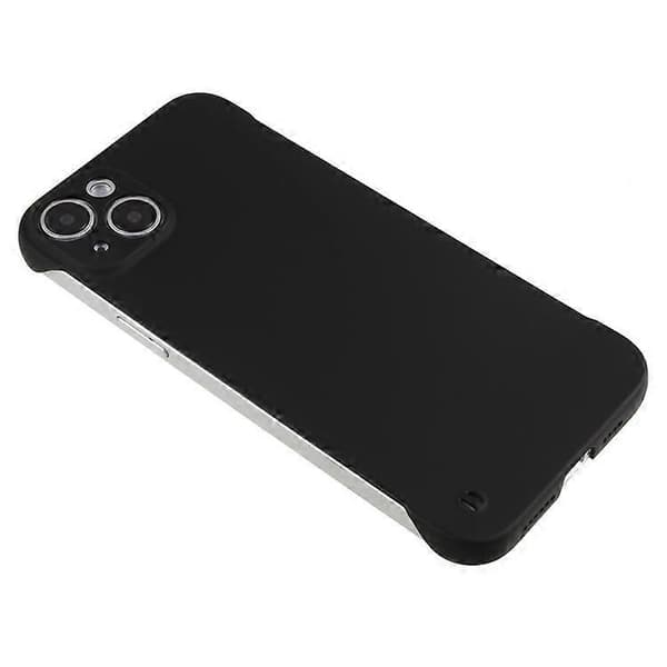 Kompatibel med iPhone 15 Plus etui rammeløst hud-touch hårdt PC telefoncover Black