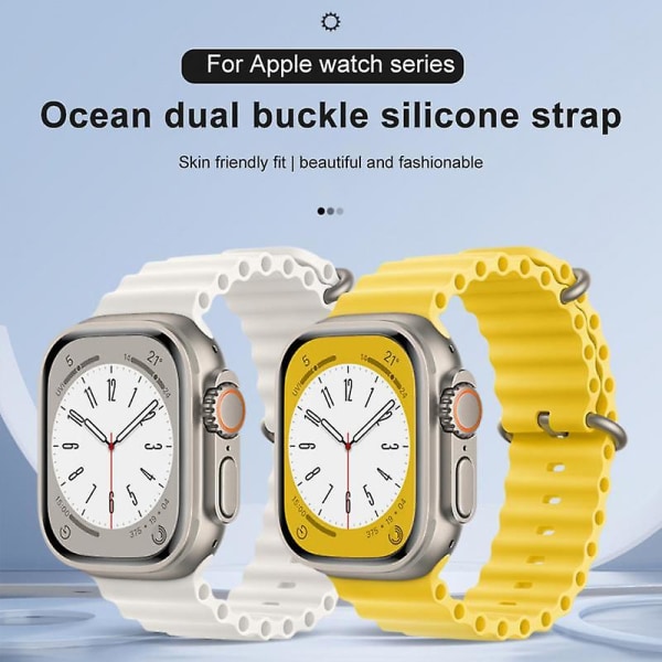 Ocean strop til Apple Watch Band Series 8 Ultra 49mm 45mm 41mm Smart Watch 44mm 40m 42mm Midnight