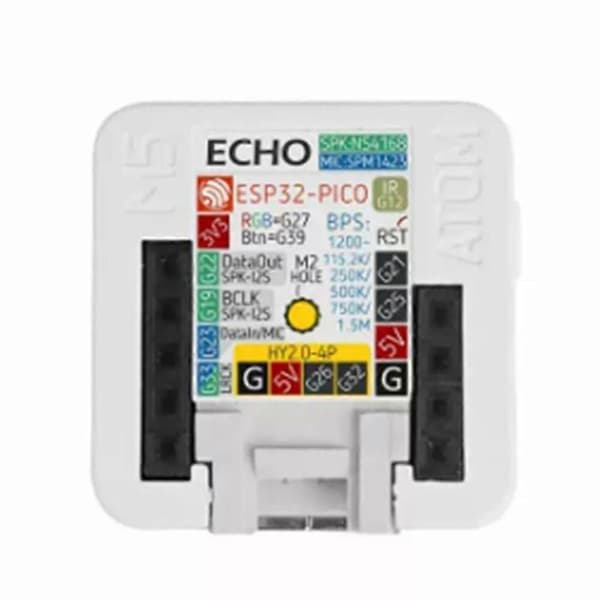 M5Stack ATOM Echo Smart Speaker utviklingssett, programmerbar smart høyttaler innebygd ESP32 Bluetooth Wi-Fi IoT White