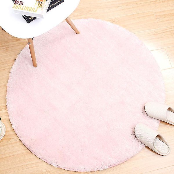 Pyöreä kylpymatto liukumaton Shaggy matto, mikrokuituinen shaggy matto, erittäin imukykyiset matot, konepestävä pehmo lattiamatto, 60 cm Pink