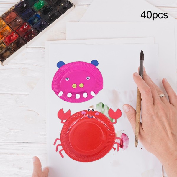 40 kpl värillisiä paperilautasia toddler tekemiseen