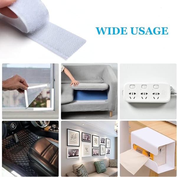 White double-sided anti-scratch tape, 25m anti-scratch tape, self-adhesive hook and loop tape, 25mm