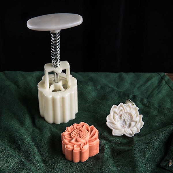 50g Månekageform midt efterår gør-det-selv-håndpresse Lotus Cookie Stamp Pastry Tool