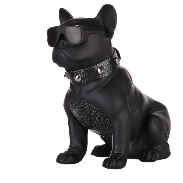 Ch-m10 Creative Bulldog Shape Stereo trådløs Bluetooth-musikkhøyttalerstøtte Tf/u-disk/fm - Svart