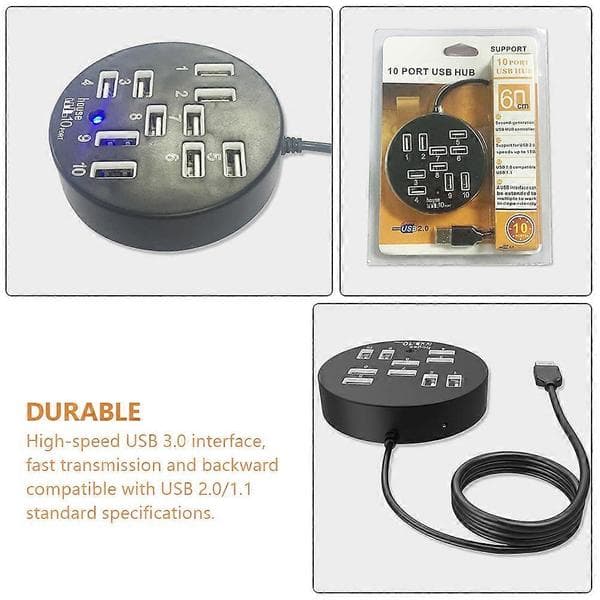 Wire Splitter Multiple Usb Port Usb Multiple Port Usb Splitter Usb Connectors Usb Adapter Laptop Usb Port Expander Black 16x3cm