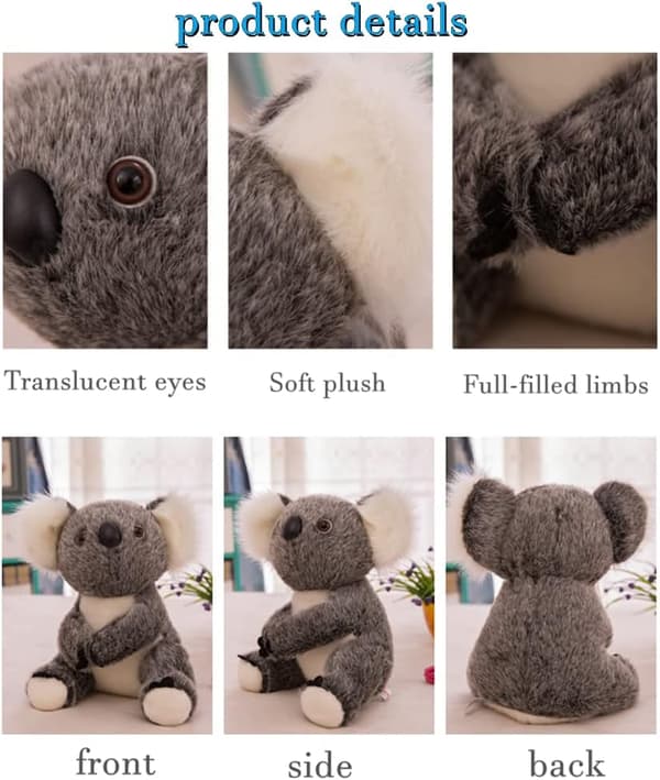Koala Bamse Plysdyr Simulering Koala Dukke Legetøj Gave til Børn