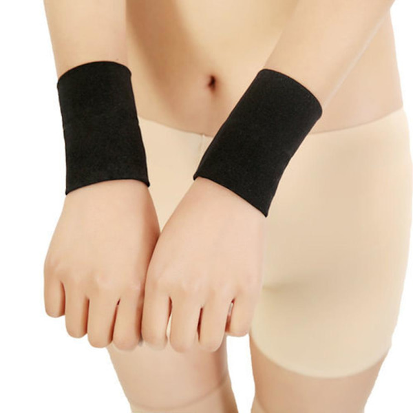 1 par kompressionsarmband för sportarmband med elastiska handledsarmband Black 2XL