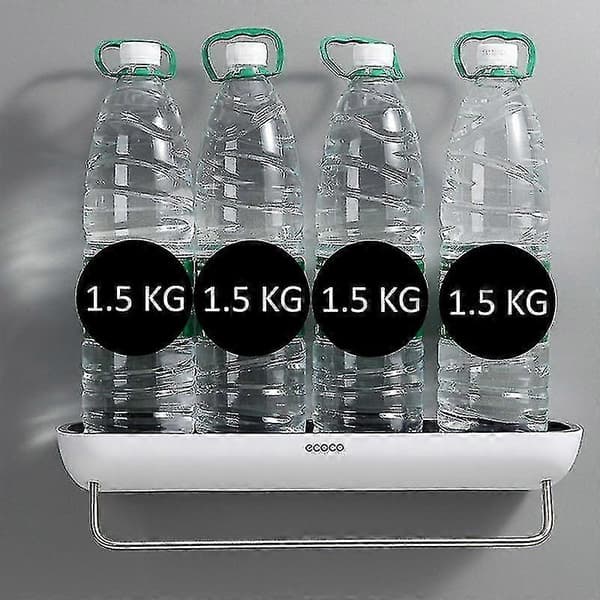 Självhäftande badrumshylla väggmonterad förvaring för schampo, kryddor och duschartiklar