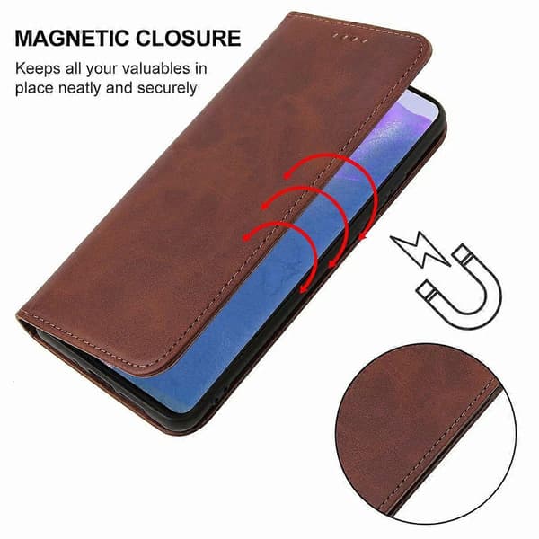 Magnetiskt läderfodral för Samsung Galaxy Note20 Brown