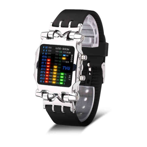 Miesten muoti kumihihna LED- watch black