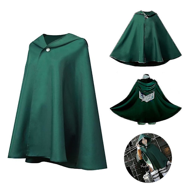 Halloween joulu Attack On Titan Anime Cosplay vihreä viitta Halloween karnevaali juhla naamiaisasu XL