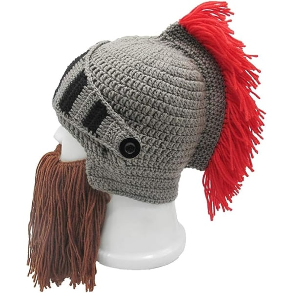 Herre Håndlaget Beanie Knit Funny Hat Cosplay Roman Knight Costume Caps