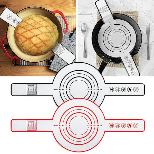 Tyuhe 2 stk silikonbrødslynge for nederlandsk ovn Non-stick Gjenbrukbar bakematte med lange stropper Varmebestandig gryteholder Red