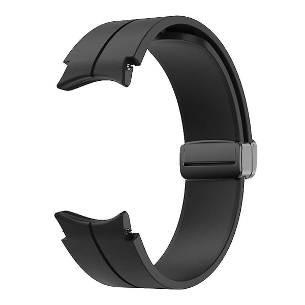 Taittuva pehmeä silikonimagneettinen solkihihna Samsung Galaxy Watch 4/5 Watch5 Pro -urheiluhihnalle Black